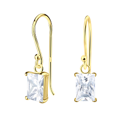 4x6mm Baguette Cubic Zirconia Silver Pendant - 21889