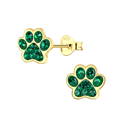 Silver Paw Print Stud Earrings - Wholesale - 4086 Silver Paw Print Stud Earrings - Wholesale - 4086