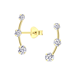 Silver Cubic Zirconia Line Stud Earrings - 21849 Silver Cubic Zirconia Line Stud Earrings - 21849