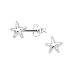 Silver Starfish Stud Earrings - 21794