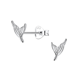 Silver Mermid Tail Stud Earrings - 21869 Silver Mermid Tail Stud Earrings - 21869