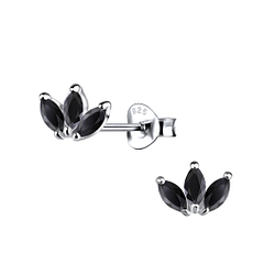 Silver Flower Stud Earrings - 21844