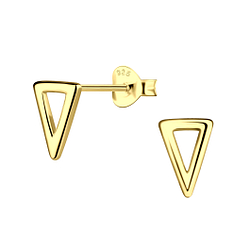 Silver Triangle Stud Earrings - 21911