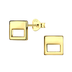 Silver Square Stud Earrings - 21912