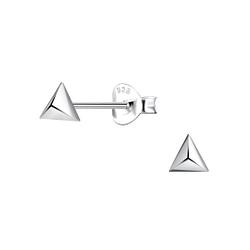 Silver Triangle Stud Earrings - 21819