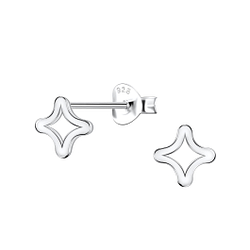 Silver Star Stud Earrings - 21798