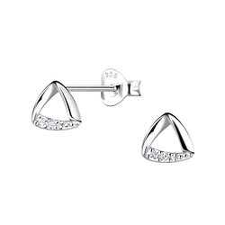 Silver Geometric Stud Earrings - 21787