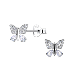 Silver Butterfly Stud Earrings - Wholesale - 21858 Silver Butterfly Stud Earrings - Wholesale - 21858