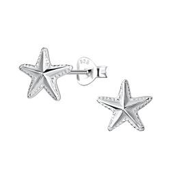 Silver Starfish Stud Earrings - 21809