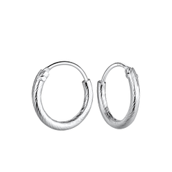 12mm Silver Twisted Hoop Earrings - 21782