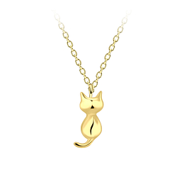 Silver Cat Necklace - 21781