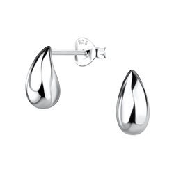 Silver Teardrop Stud Earrings - 22008