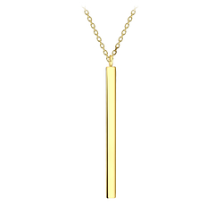 Silver Thick Bar Necklace - 21970