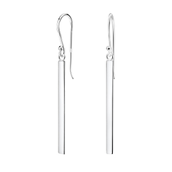 Silver Thick Bar Earrings - 22044