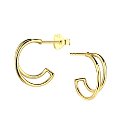 Silver Half Hoop Stud Earrings - 22053 Silver Half Hoop Stud Earrings - 22053