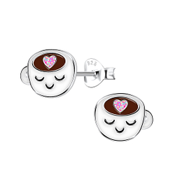 Silver Cup Stud Earrings - 22030 Silver Cup Stud Earrings - 22030
