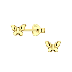 Silver Butterfly Stud Earrings - 22048