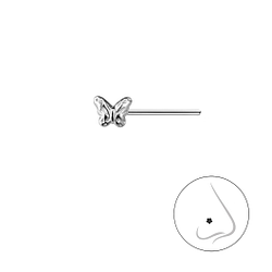 Silver Butterfly Nose Stud  - 22039