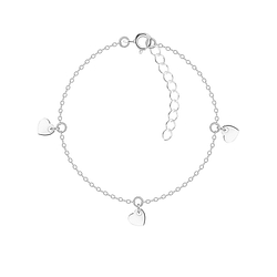 Silver Triple Heart Bracelet - 22287