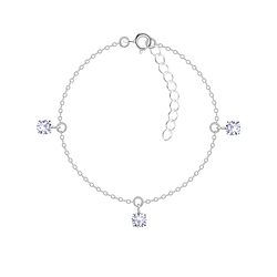 4mm Round Cubic Zirconia Silver Bracelet - 22254