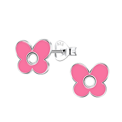 Silver Butterfly Stud Earrings - 22151