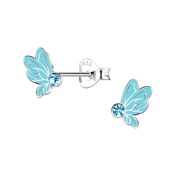 Silver Butterfly Stud Earrings - 22079