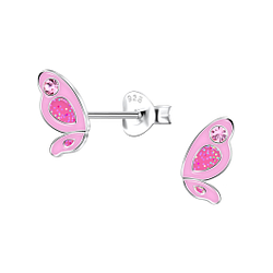 Silver Butterfly Stud Earrings - 22180
