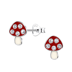 Silver Mushroom Stud Earrings - 22153 Silver Mushroom Stud Earrings - 22153