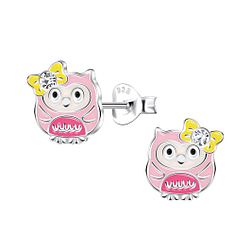 Silver Owl Stud Earrings - 22095 Silver Owl Stud Earrings - 22095