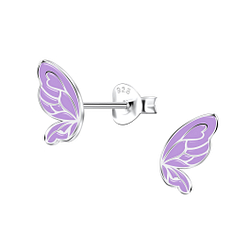 Silver Butterfly Stud Earrings - 22099
