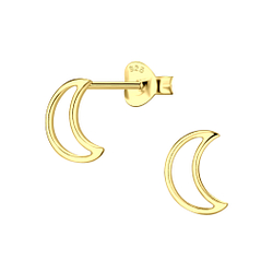 Silver Moon Stud Earrings - 22257