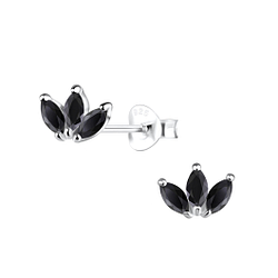 Silver Flower Stud Earrings - 18524