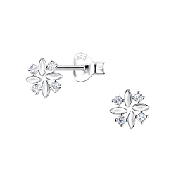 Silver Geometric Stud Earrings - 22111