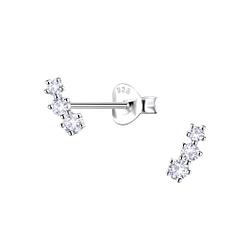 Silver Geometric Stud Earrings - 22118