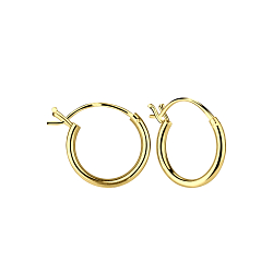 12mm Silver French Lock Hoop Earrings - 22240