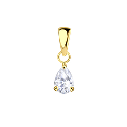 4x6mm Pear Cubic Zirconia Silver Pendant - 22264