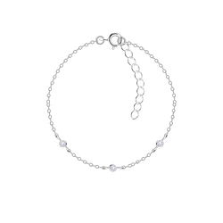 Silver Three Stones Bracelet - 22626