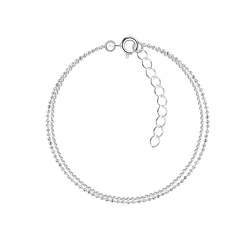 Silver Double Chain Bracelet - 22599