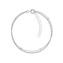 Silver Double Chain Bracelet - 22602
