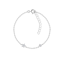 Silver Double Star Bracelet - 22606