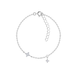 Silver Double Star Bracelet - 22614