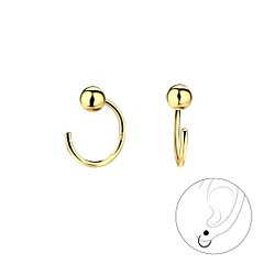 3mm Silver Ball Ear Huggers - 22388