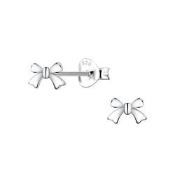 Silver Bow Stud Earrings  - 22420