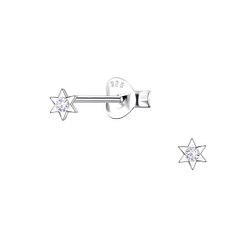 Silver Star Stud Earrings - 22667