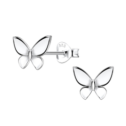 Silver Butterfly Stud Earrings  - 22399