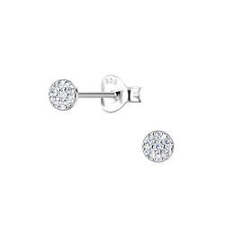 Silver Round Stud Earrings - 22408 Silver Round Stud Earrings - 22408