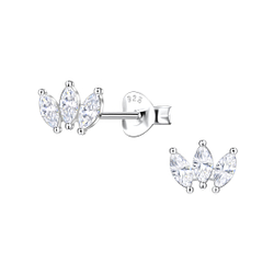 Silver Geometric Stud Earrings  - 22430