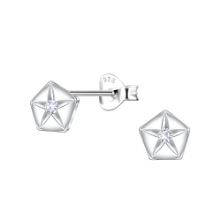 Silver Geometric Stud Earrings - 22448 Silver Geometric Stud Earrings - 22448