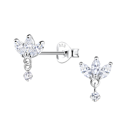 Silver Geometric Stud Earrings  - 22450