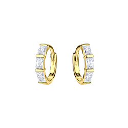 11mm Silver Geometric Huggie Earrings - 22393 11mm Silver Geometric Huggie Earrings - 22393